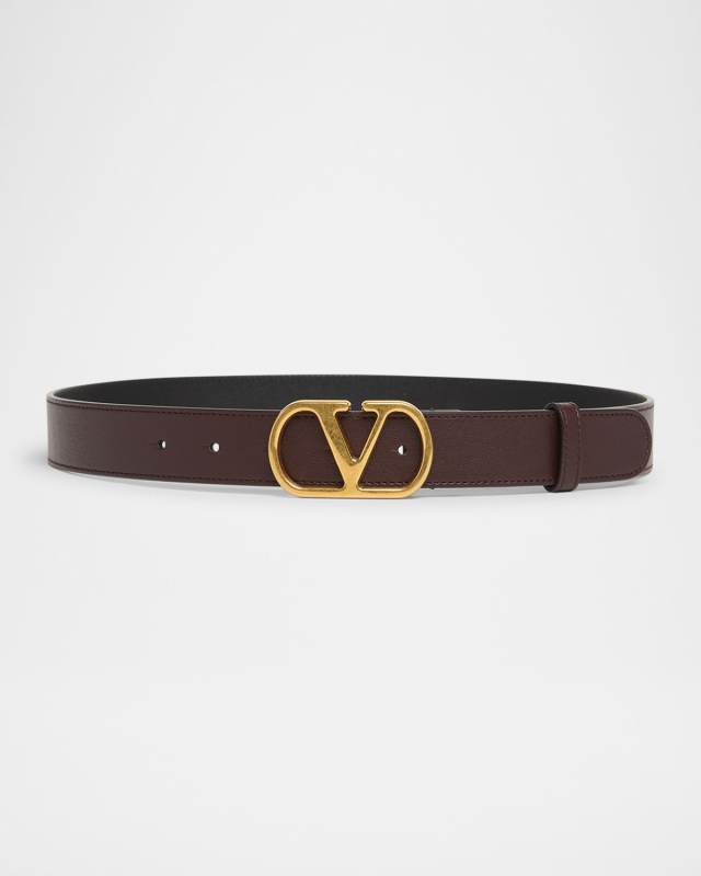 VLogo Shiny Calfskin Belt